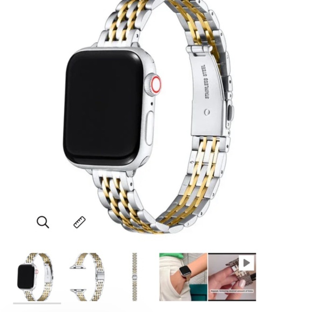 Posh Two-Tone Gold and Silver Stainless Steel Watch Band for Apple Watch